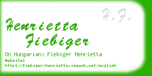 henrietta fiebiger business card